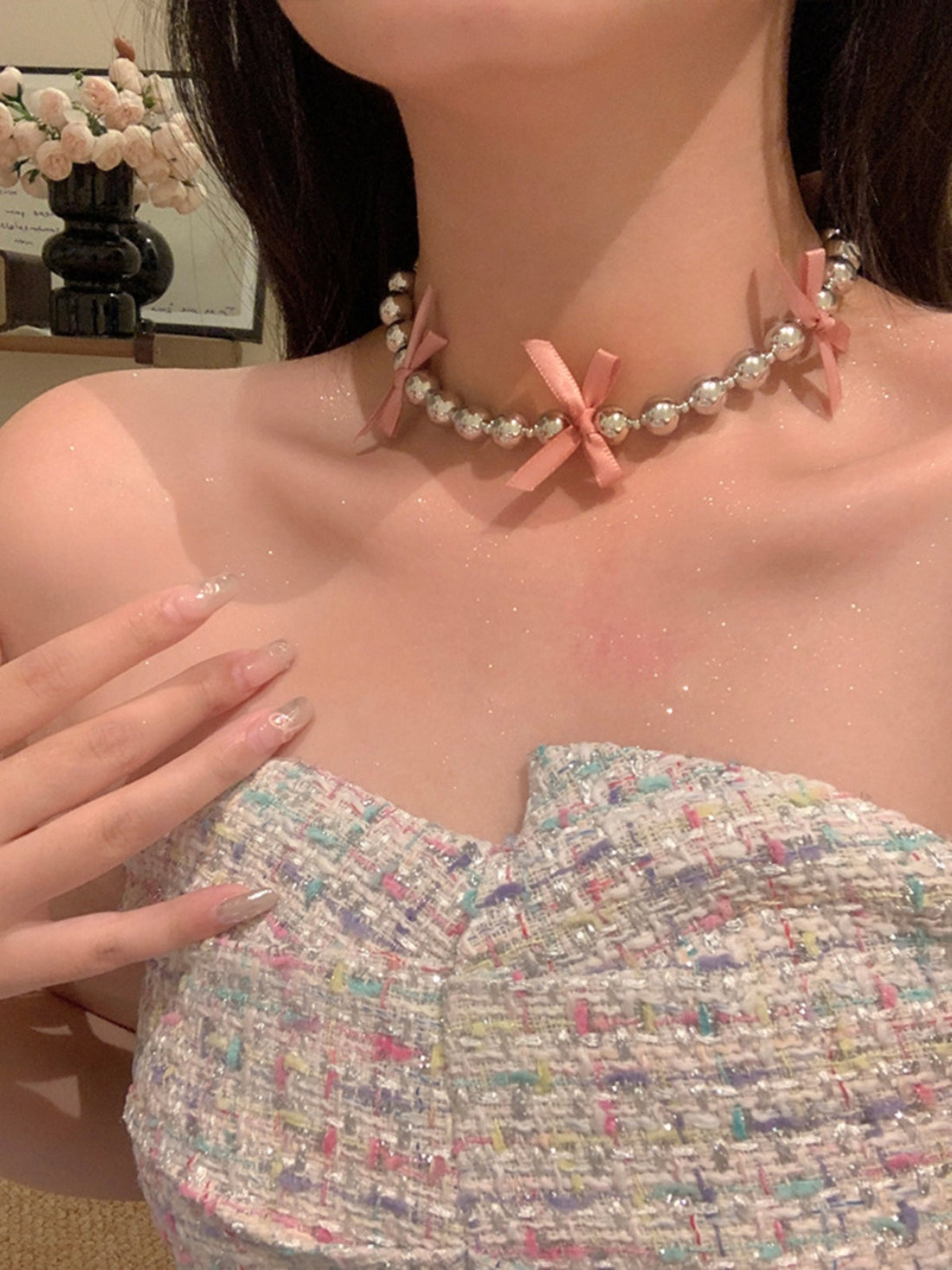 Carmyn Ribbon Bow Necklace [4DU5KJR5]
