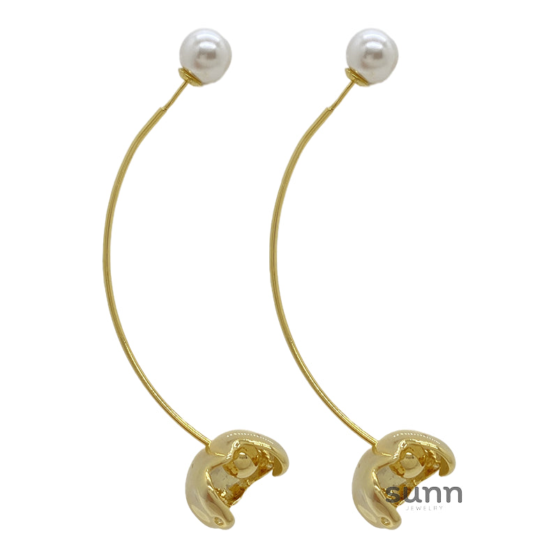 Carolyn Floral Pearl Drop Earrings [KYHHSPEO]
