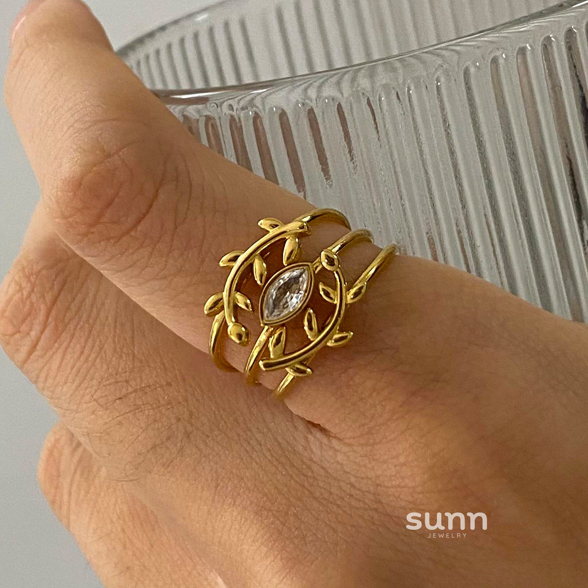 Cataleya Geometric Stackable Rings [C1EEL6HK]