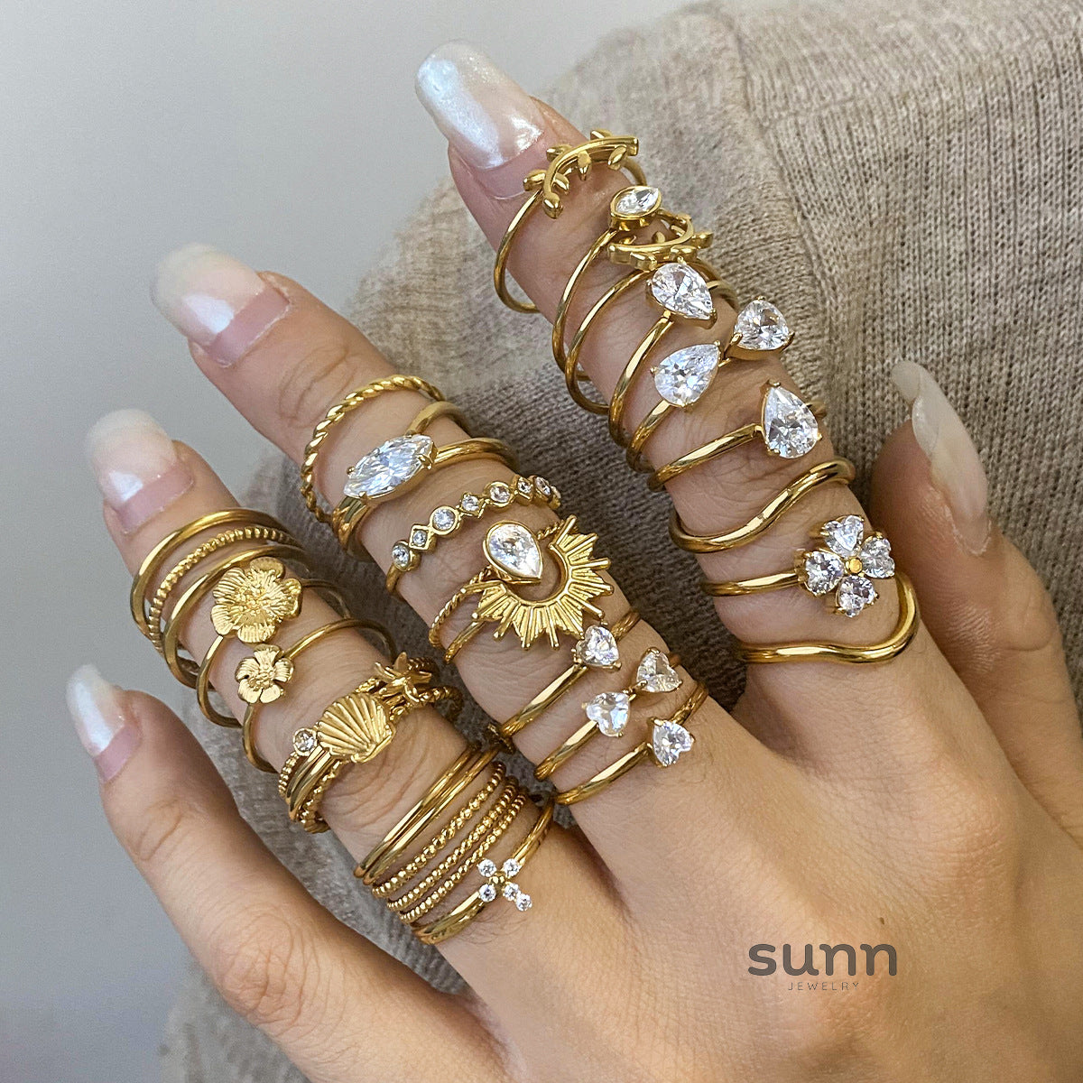 Cataleya Geometric Stackable Rings [3KJ3BQN2]