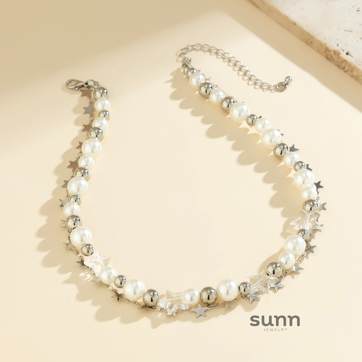 Catalia Layered Pearl Star Necklace [OZ44SPSA]