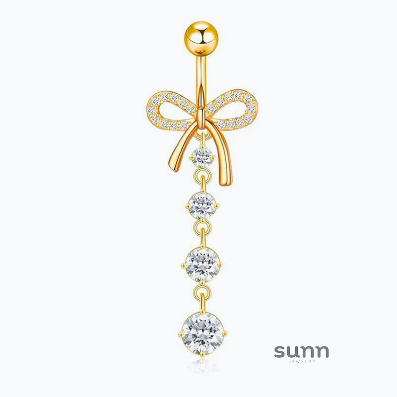 Catelyn Bow Zircon Navel Ring [218R9BLJ]