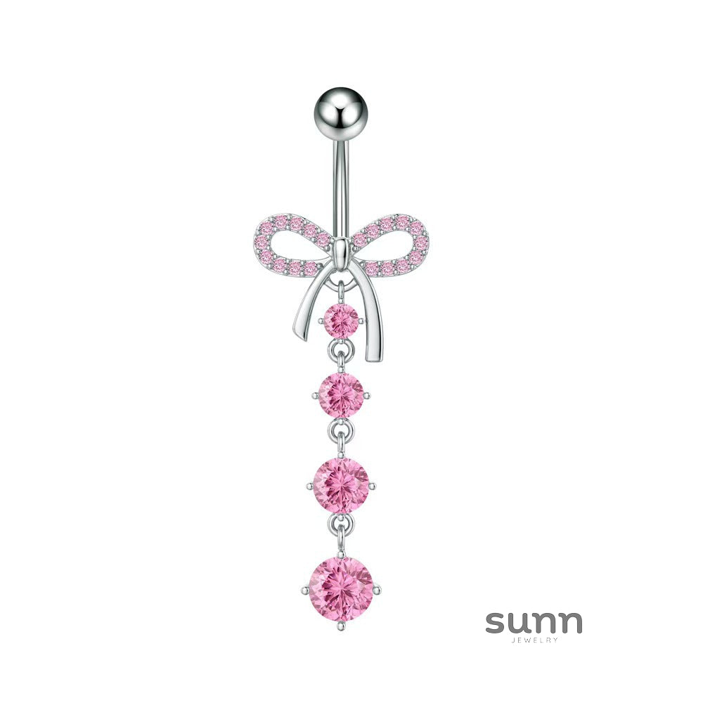 Catelyn Bow Zircon Navel Ring [VRIHYY3S]