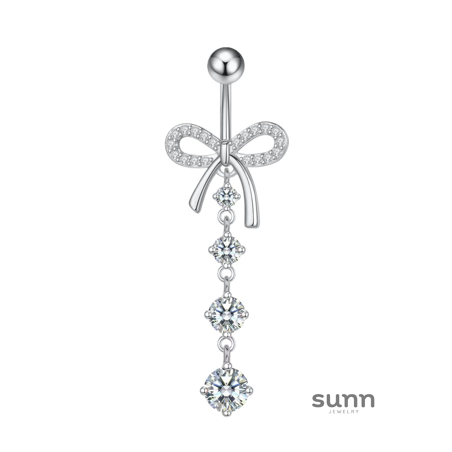 Catelyn Bow Zircon Navel Ring [7AHM6G36]