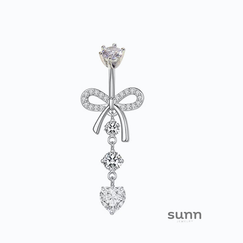 Catelyn Bow Zircon Navel Ring [0WQS99AZ]