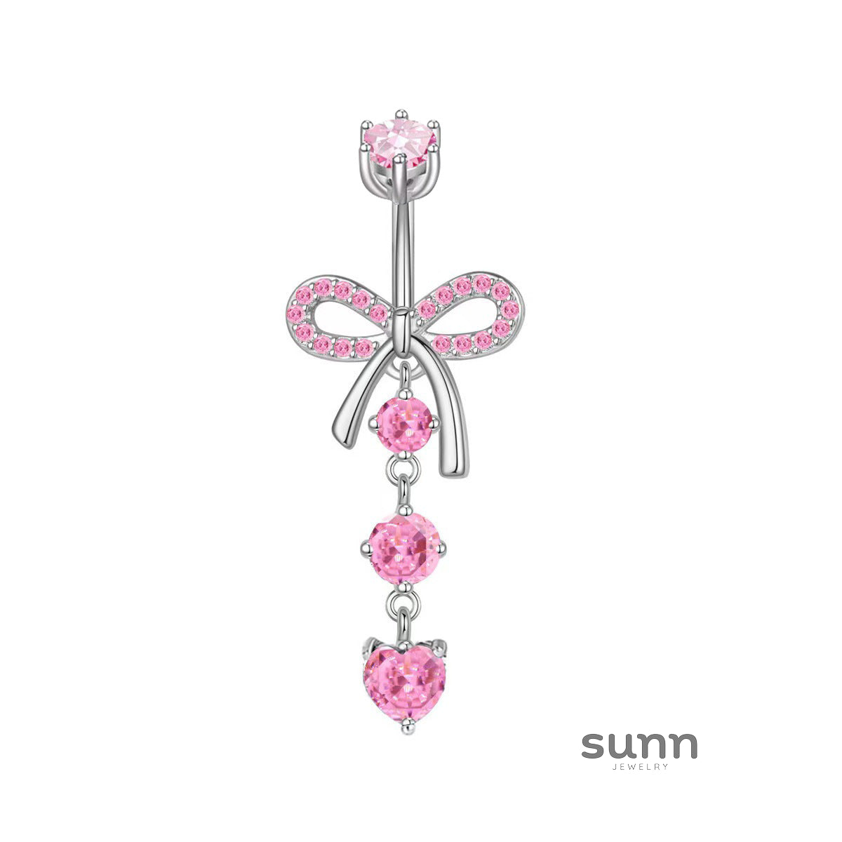 Catelyn Bow Zircon Navel Ring [AKWT31XH]