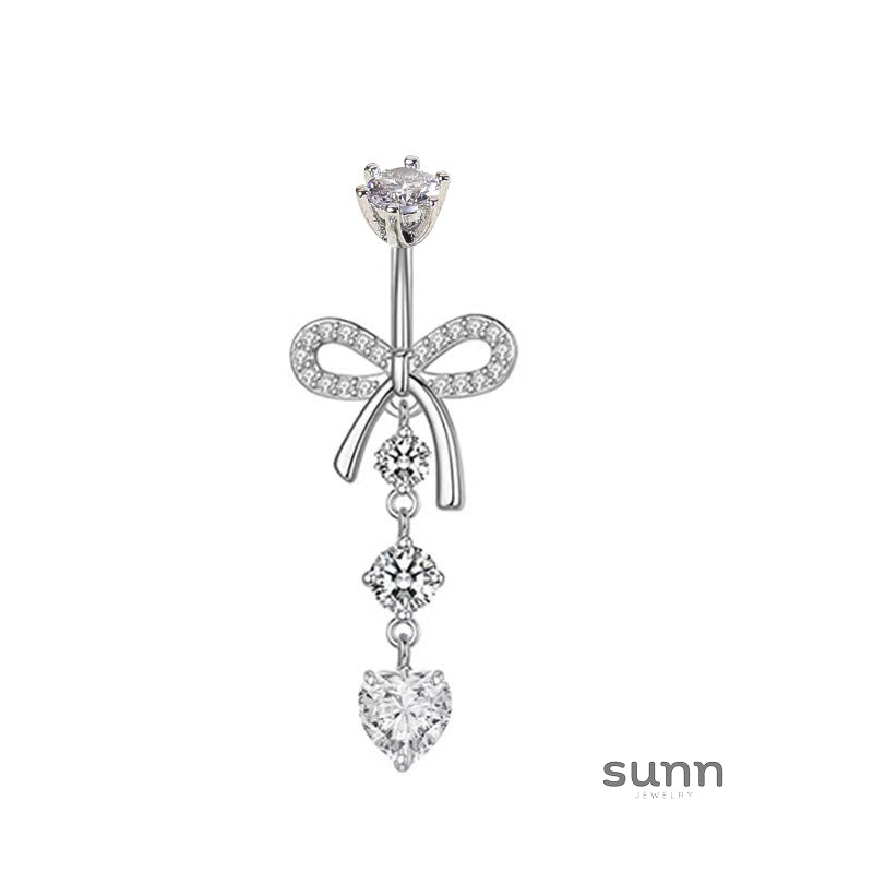 Catelyn Bow Zircon Navel Ring [60PSMK1K]