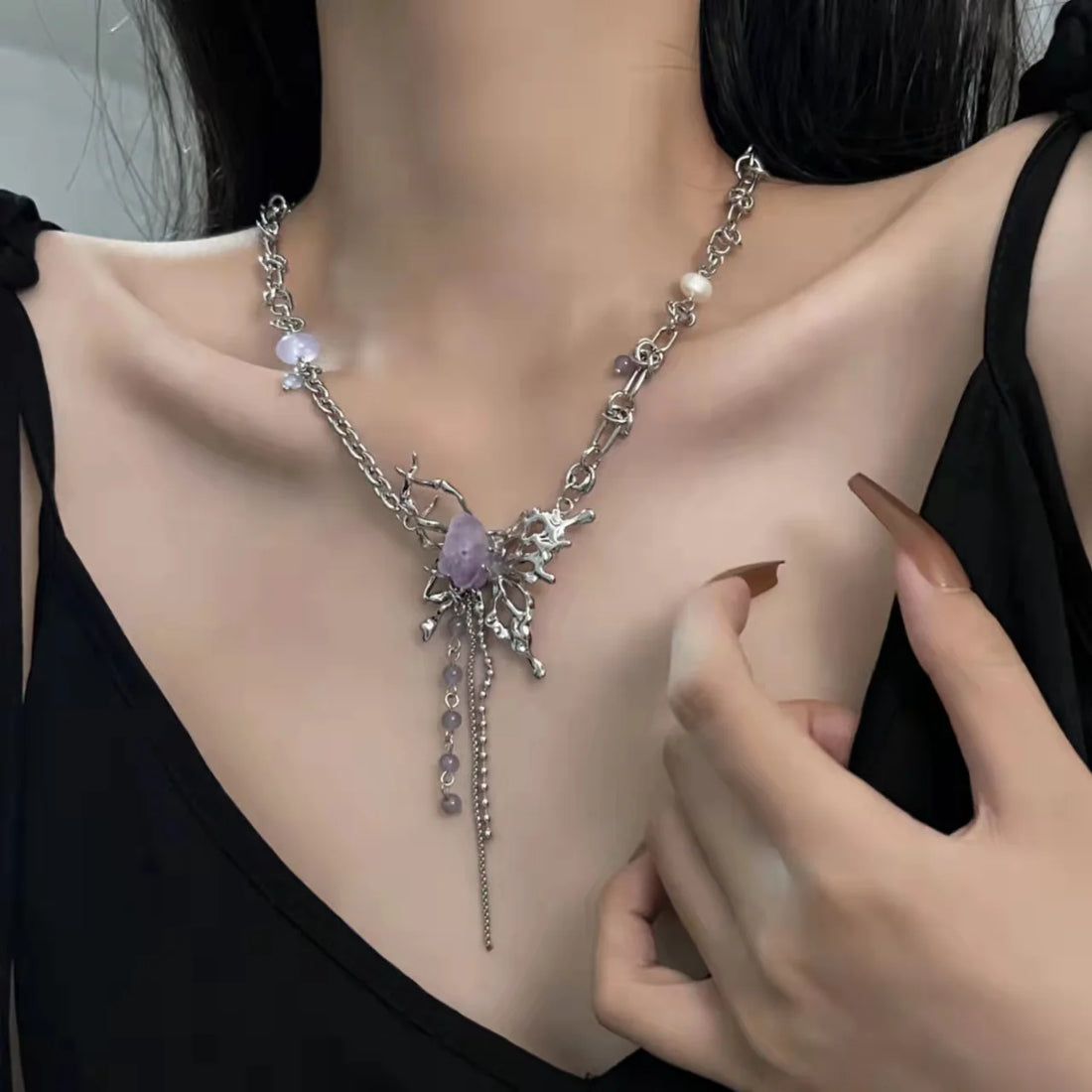 Cathryn Liquid Metal Butterfly Necklace