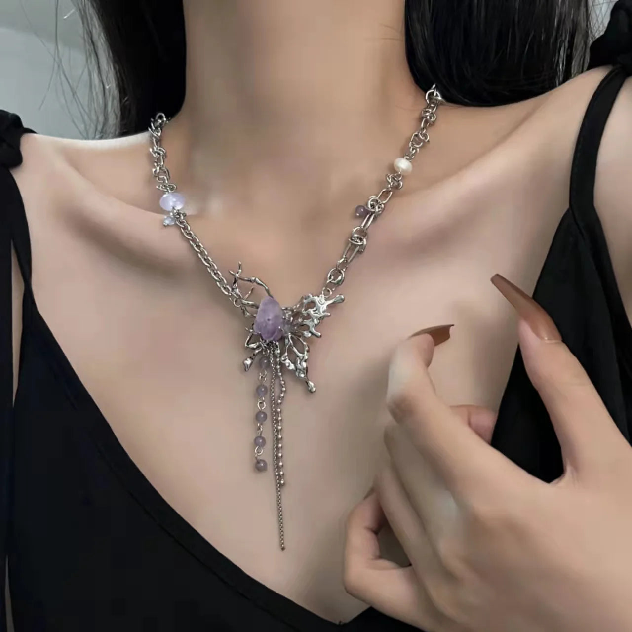 Cathryn Liquid Metal Butterfly Necklace