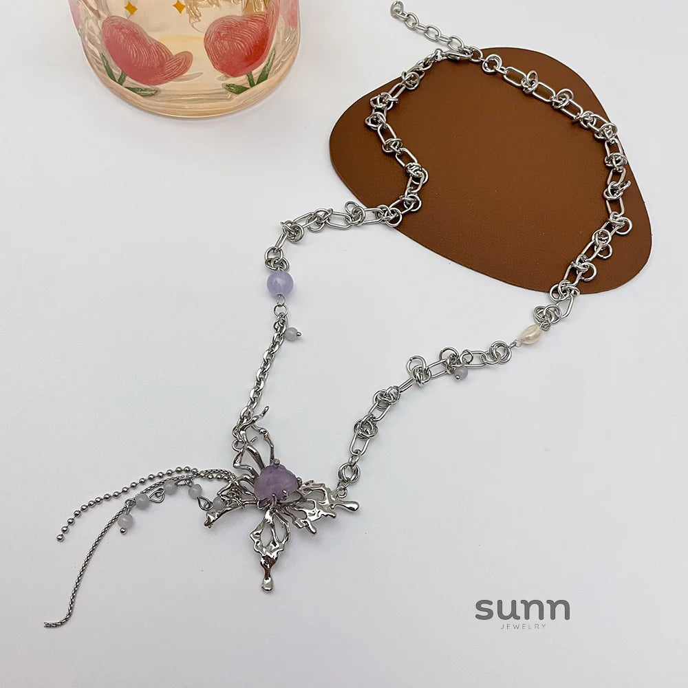 Cathryn Liquid Metal Butterfly Necklace