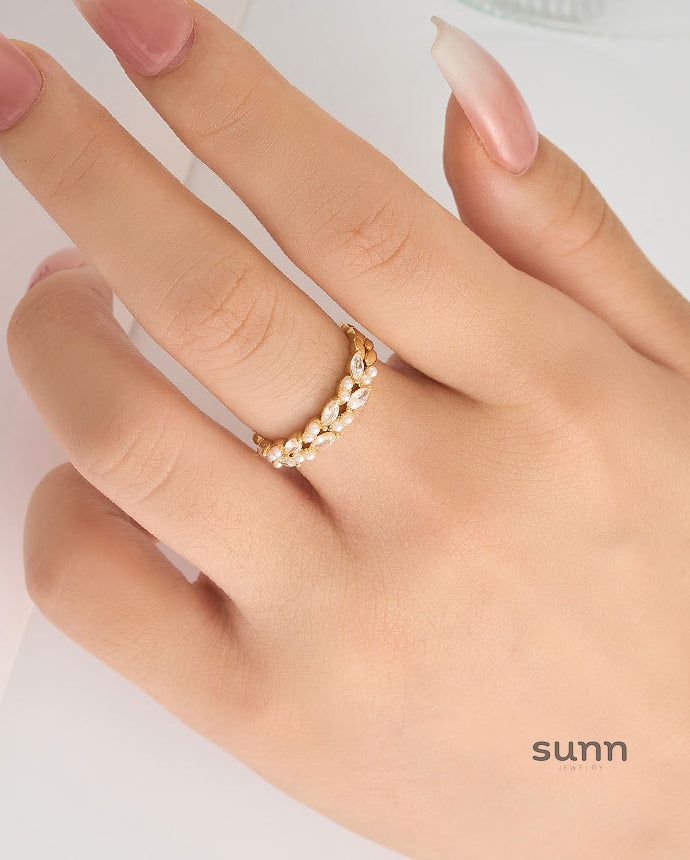 Cathy Wheat Ear Pearl Ring [Q21G4ZFO]