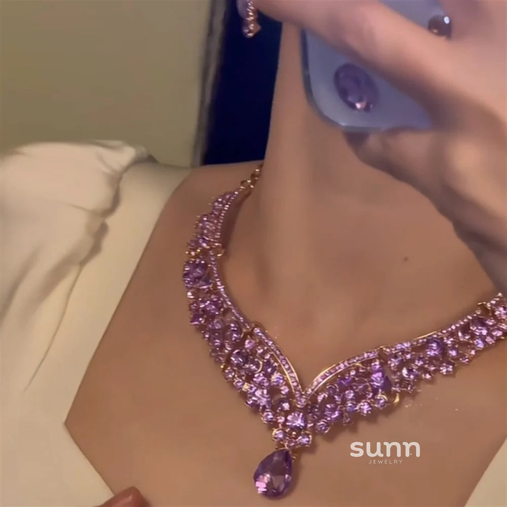 Cattleya Purple Zirconia Drop Set