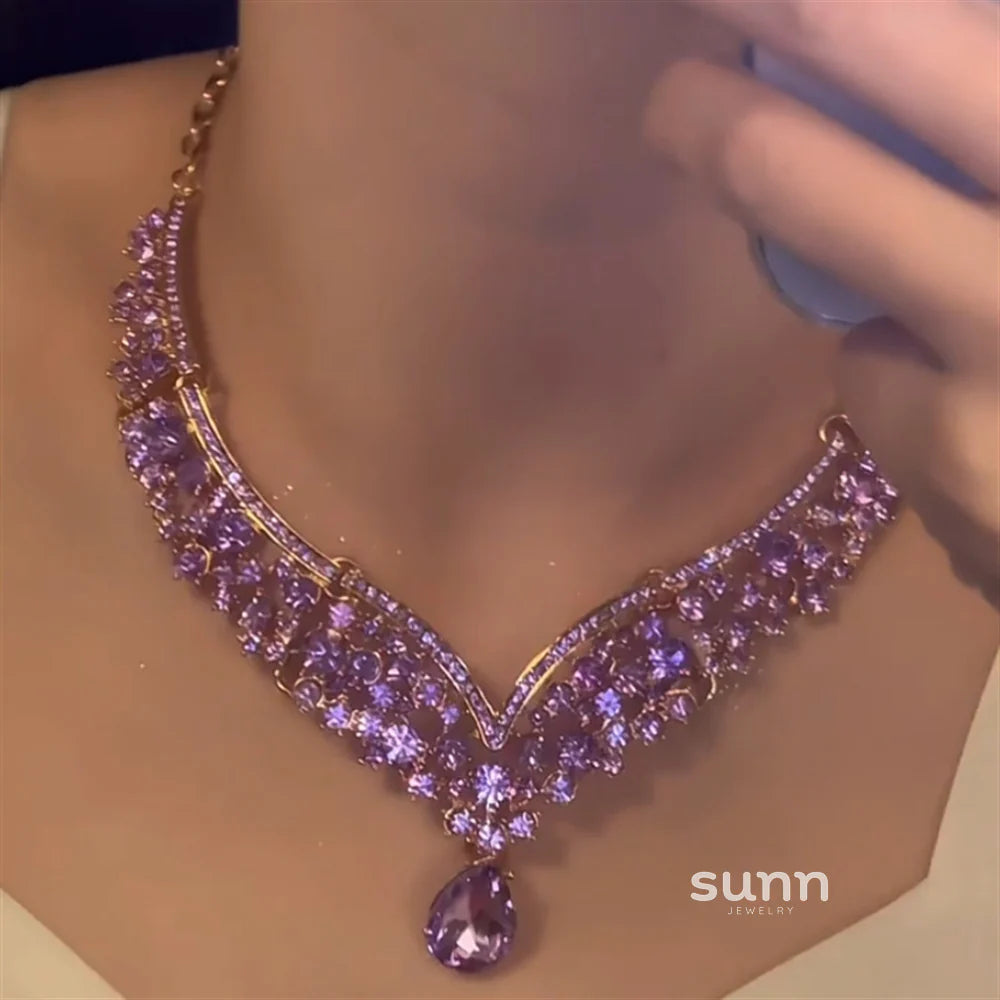 Cattleya Purple Zirconia Drop Set