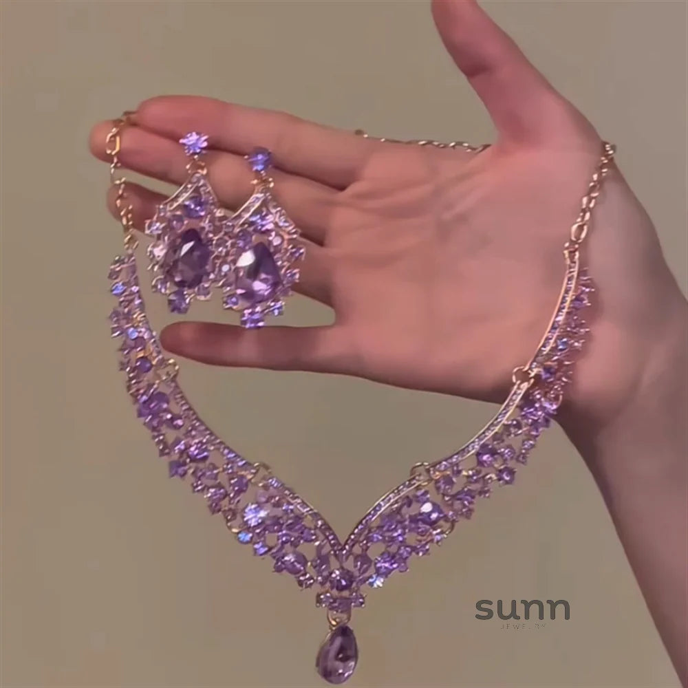 Cattleya Purple Zirconia Drop Set
