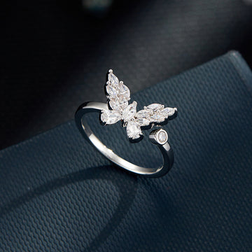 Caydence Sparkle Butterfly Open Ring [E42AREMQ]