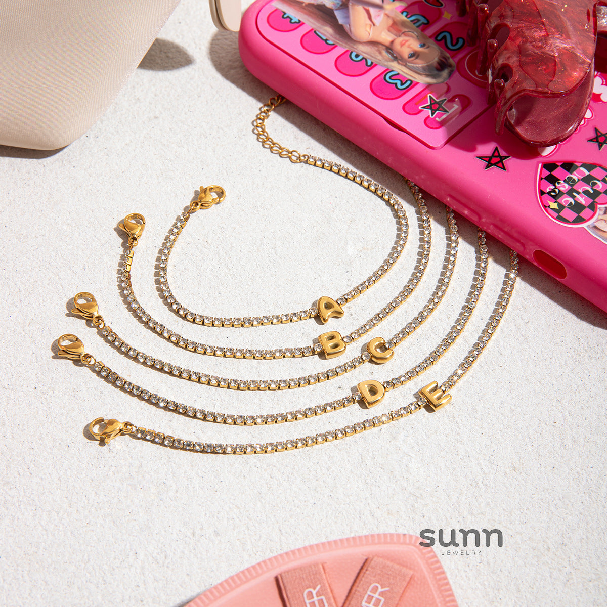 Cayleigh Rhinestone Initial Bracelet [RR0NGN38]