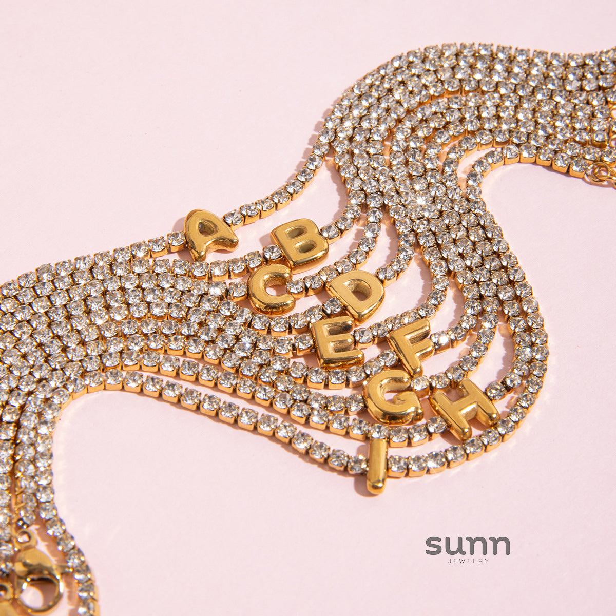 Cayleigh Rhinestone Initial Bracelet [UYOI1QUG]