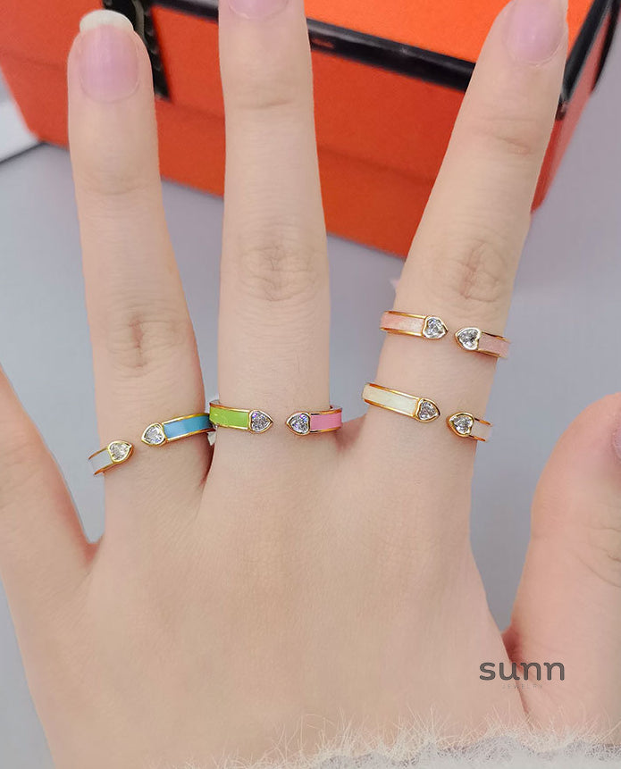 Caylie Heart Enamel Open Ring [H150K153]