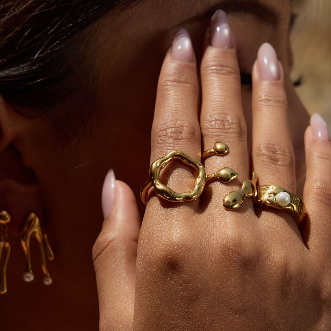 Caylie Pearl Stacking Rings [LPMY6J5R]