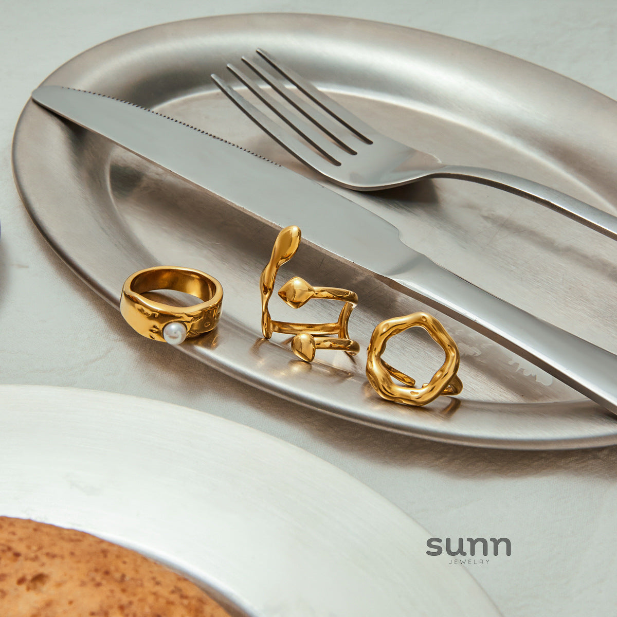 Caylie Pearl Stacking Rings [TDOW8N51]