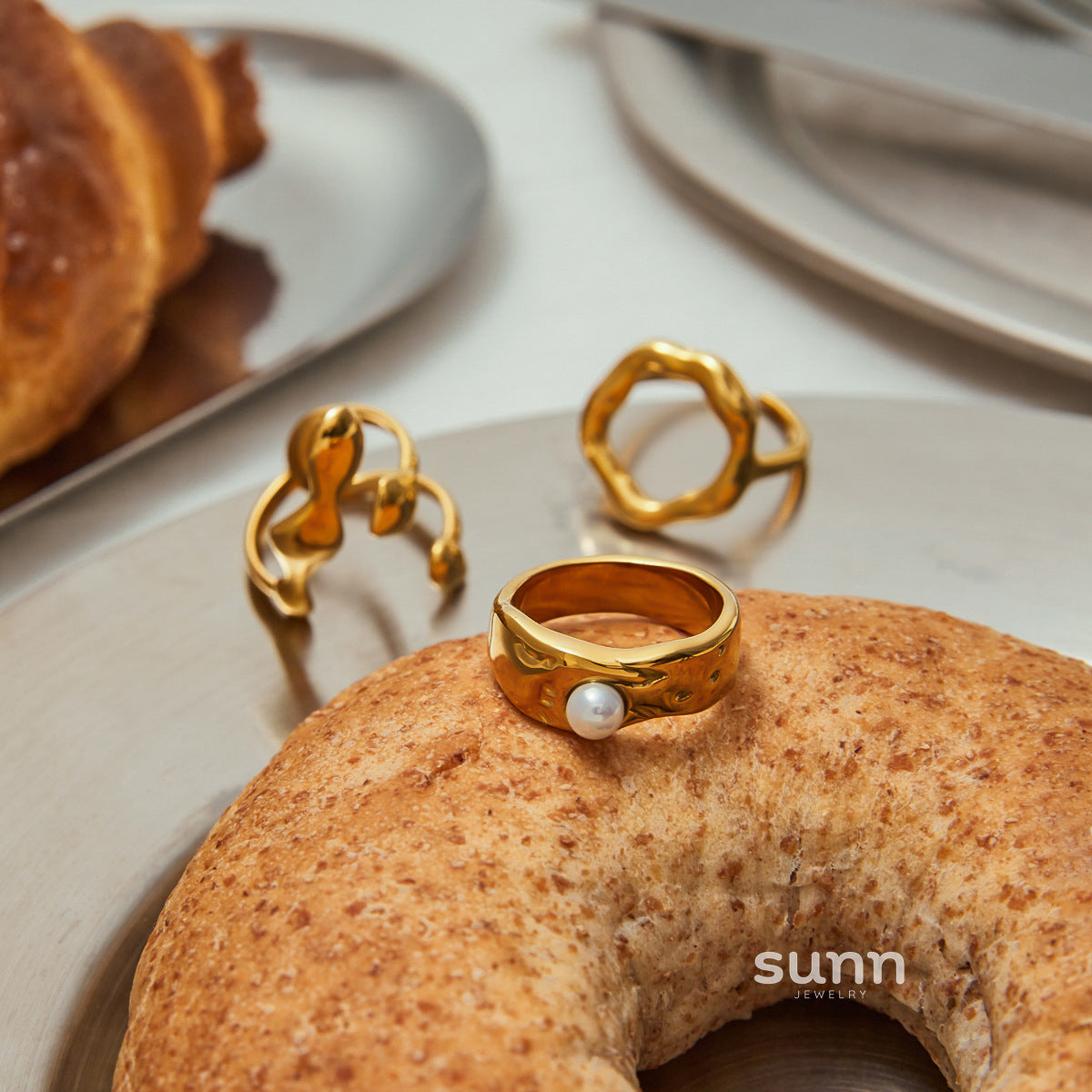 Caylie Pearl Stacking Rings [7O559XDY]