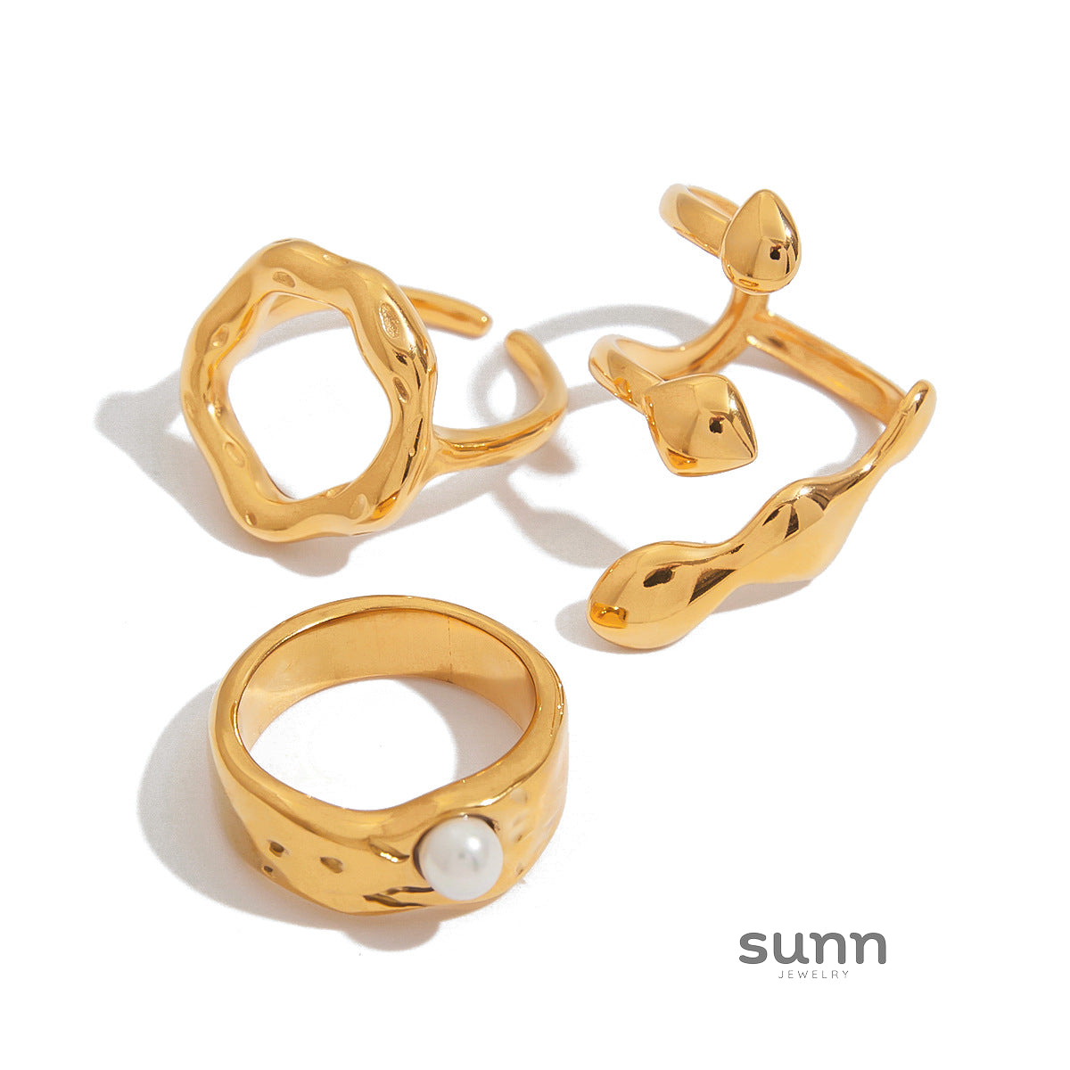 Caylie Pearl Stacking Rings [TI7WCPT6]