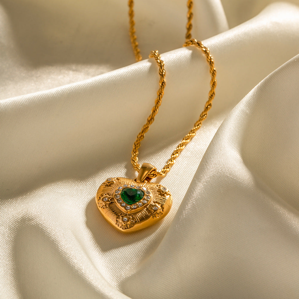 Cecily Zircon Heart Pendant Necklace [U8TRPXMV]