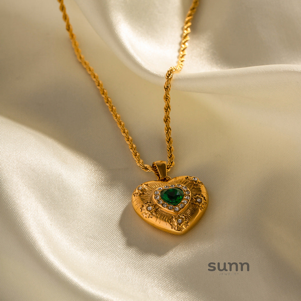 Cecily Zircon Heart Pendant Necklace [U8TRPXMV]