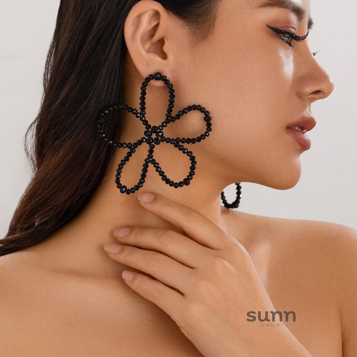 Celena Pearl Flower Statement Earrings [ODSHDACR]