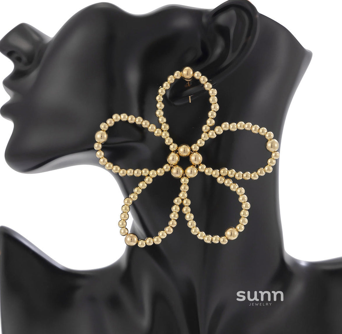 Celena Pearl Flower Statement Earrings [S7R5M9B9]