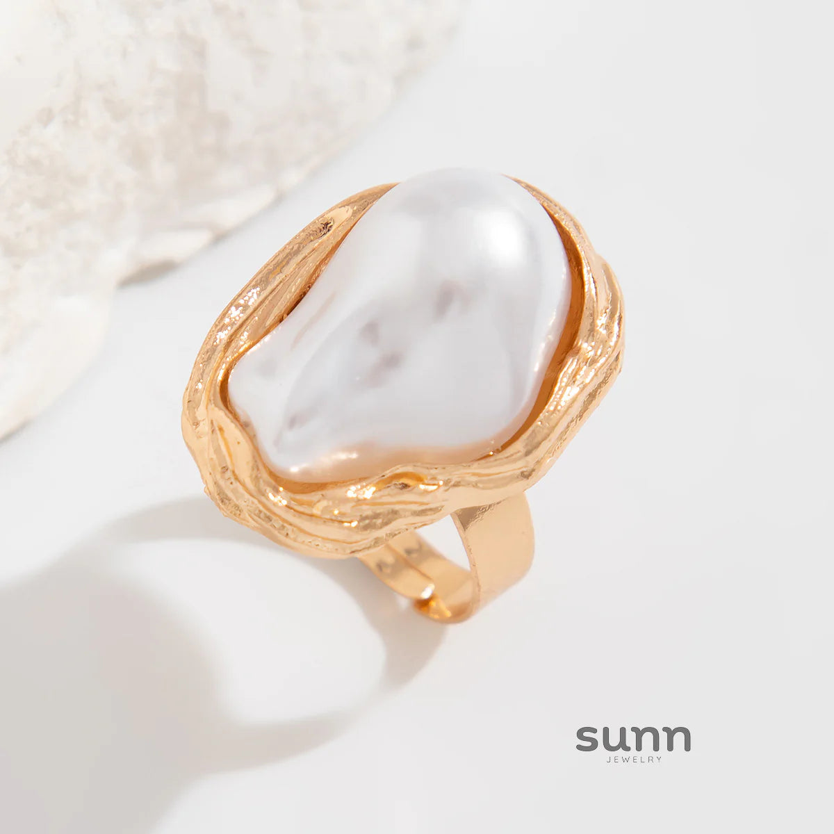 Celestine Baroque Pearl Ring