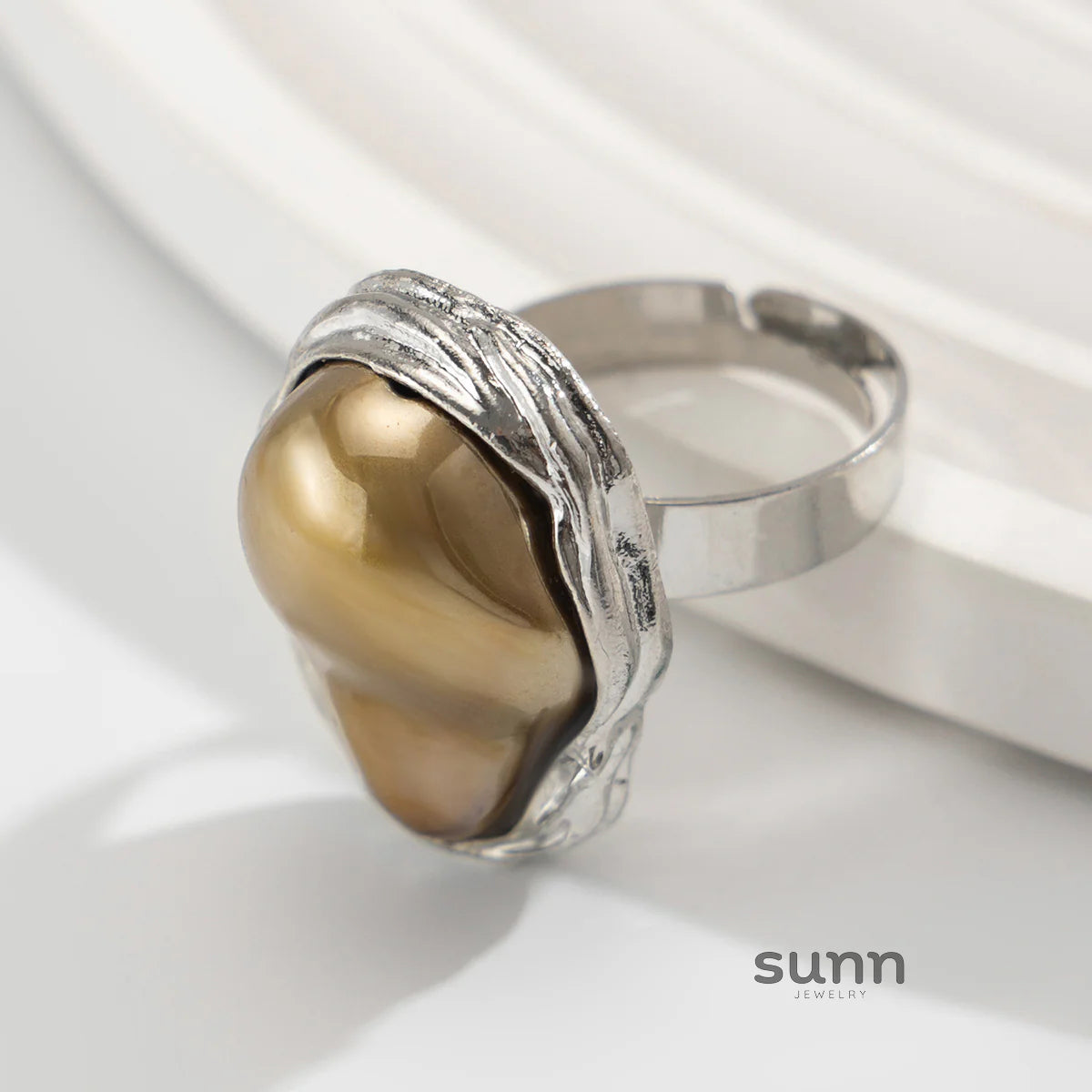 Celestine Baroque Pearl Ring