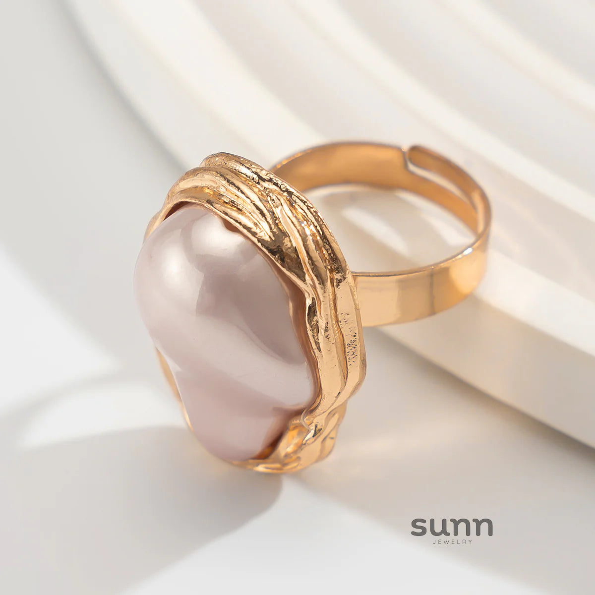 Celestine Baroque Pearl Ring