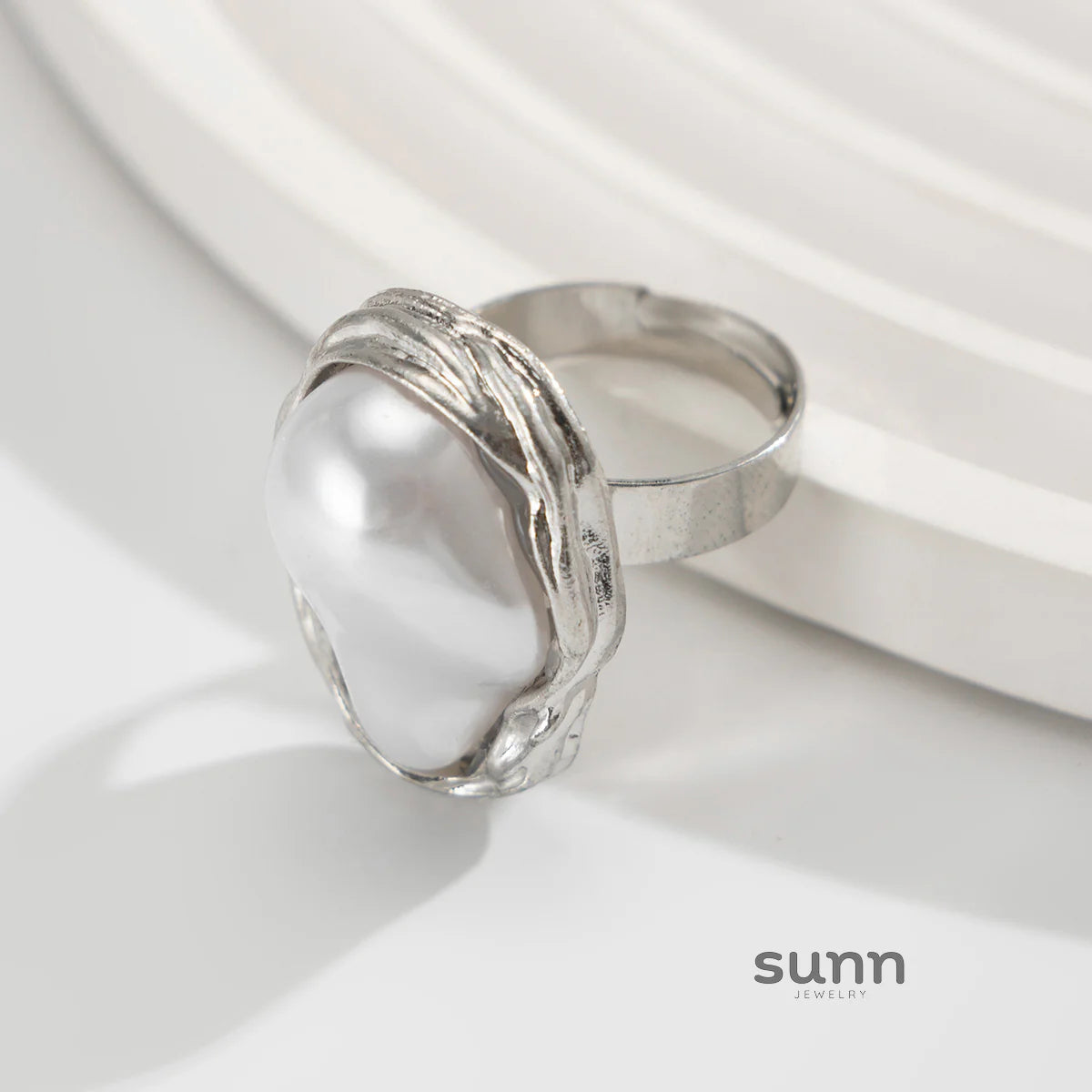 Celestine Baroque Pearl Ring