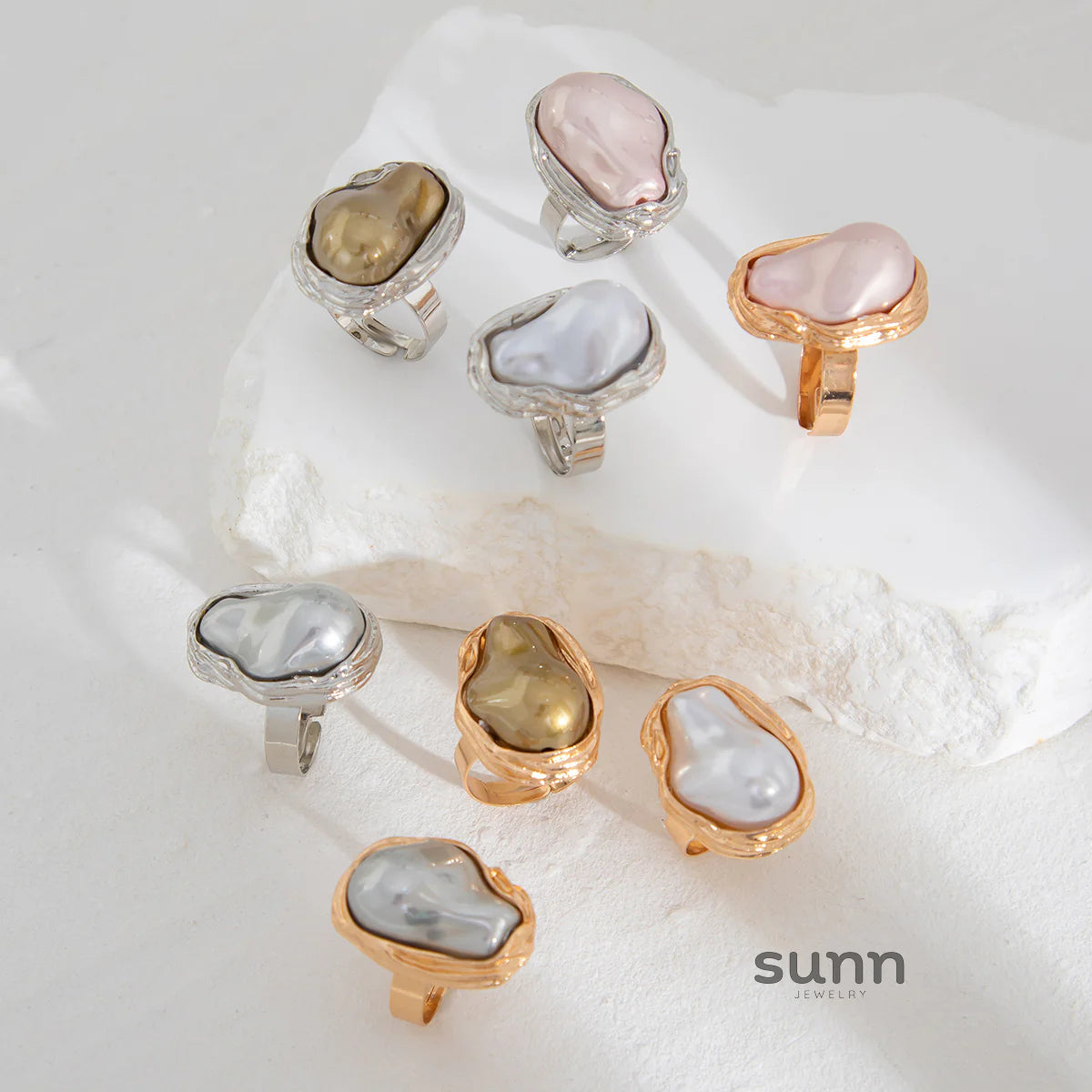 Celestine Baroque Pearl Ring