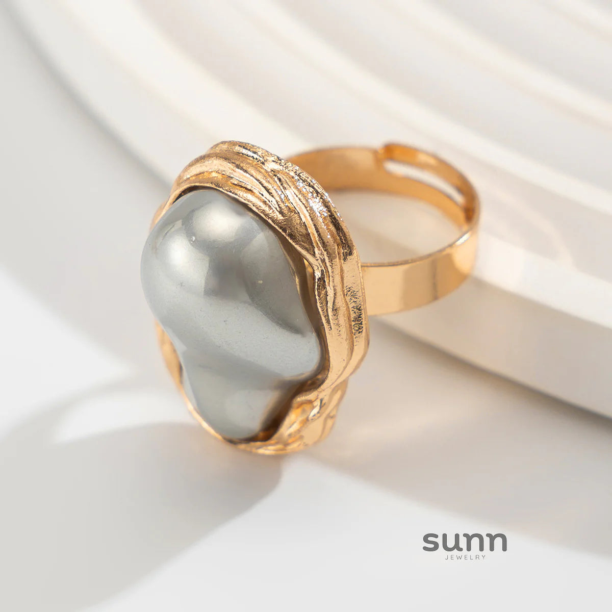 Celestine Baroque Pearl Ring