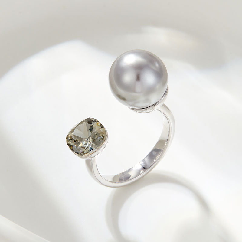 Cerenity Grey Pearl Open Ring [TFKM00YM]