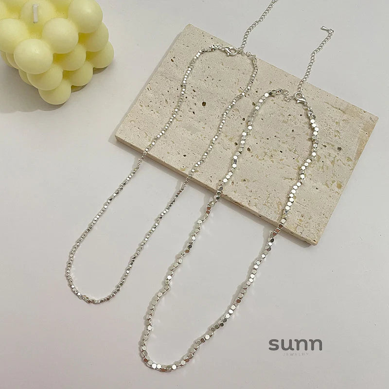 Chanell Crushed Silver Necklace