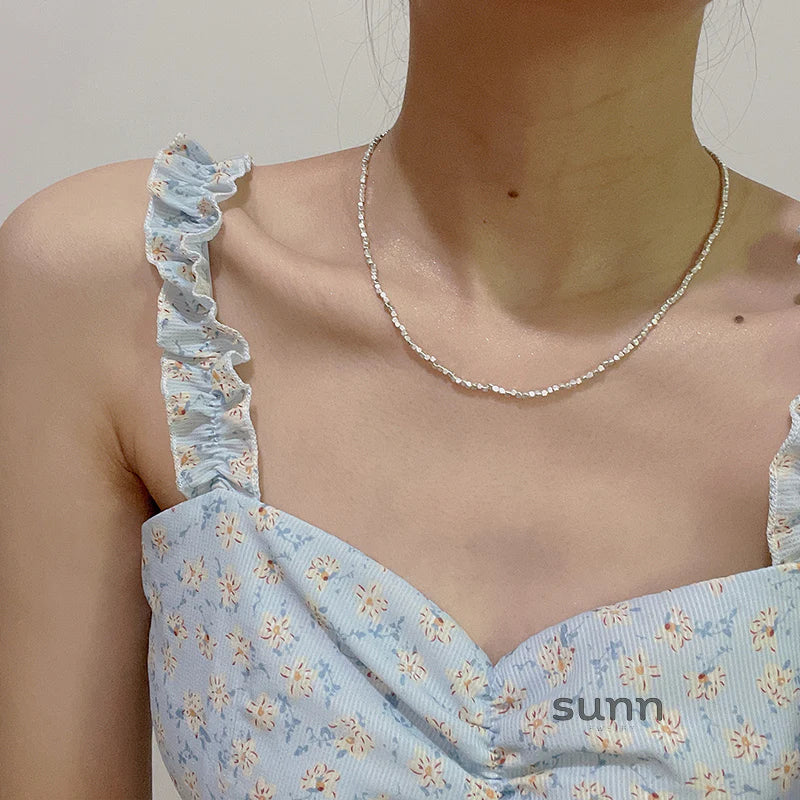 Chanell Crushed Silver Necklace