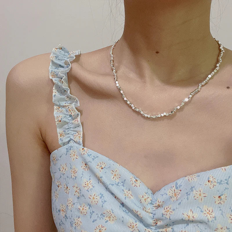 Chanell Crushed Silver Necklace
