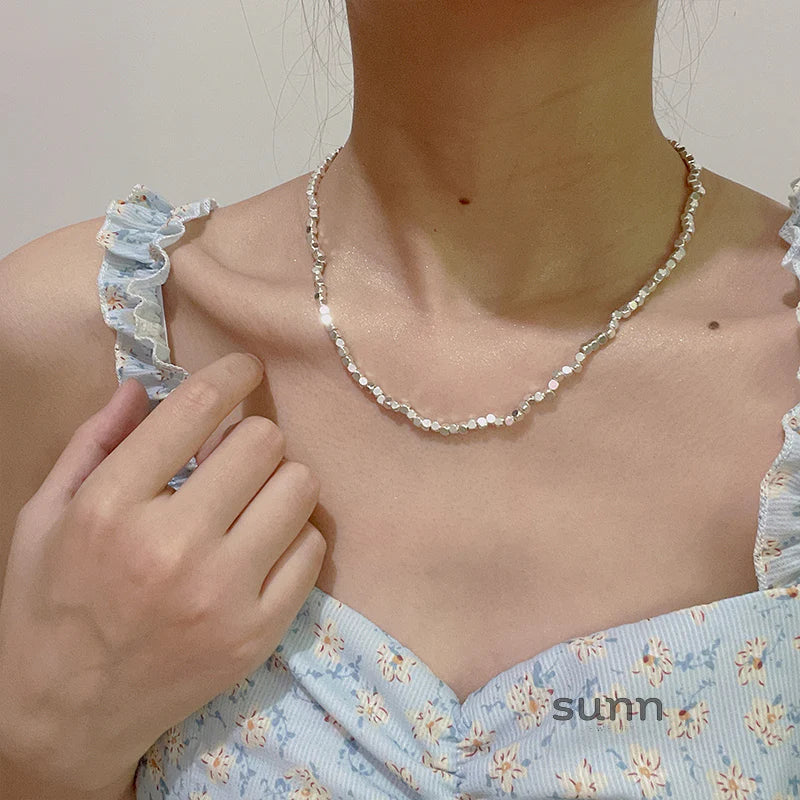 Chanell Crushed Silver Necklace