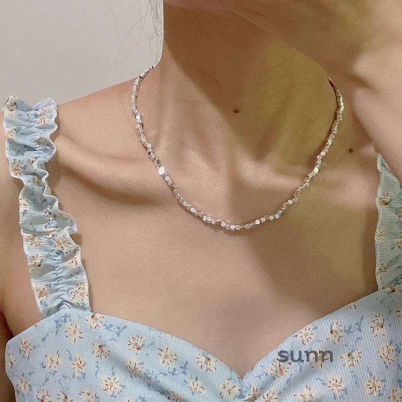 Chanell Crushed Silver Necklace