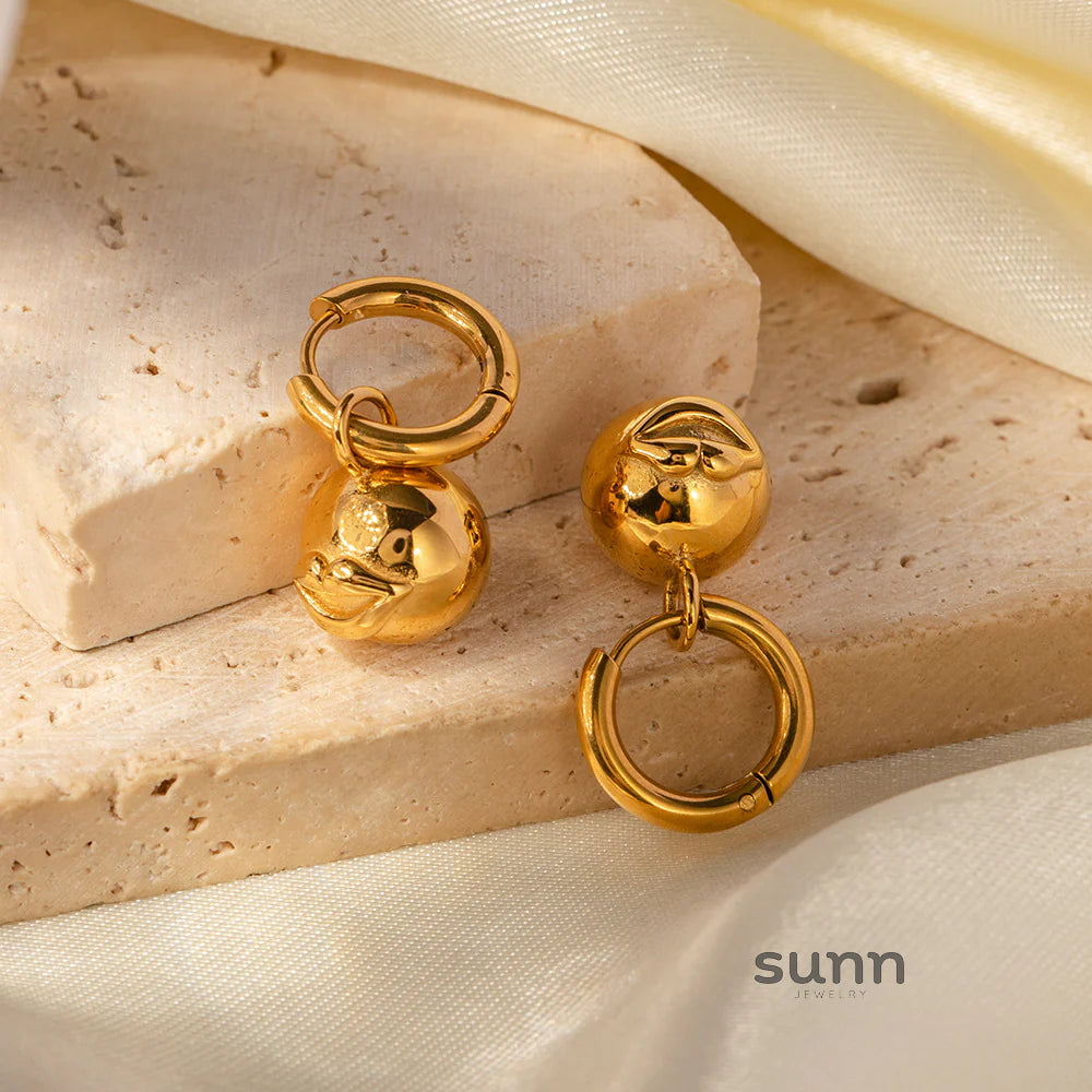 Chantal Gold Charm Hoop Earrings