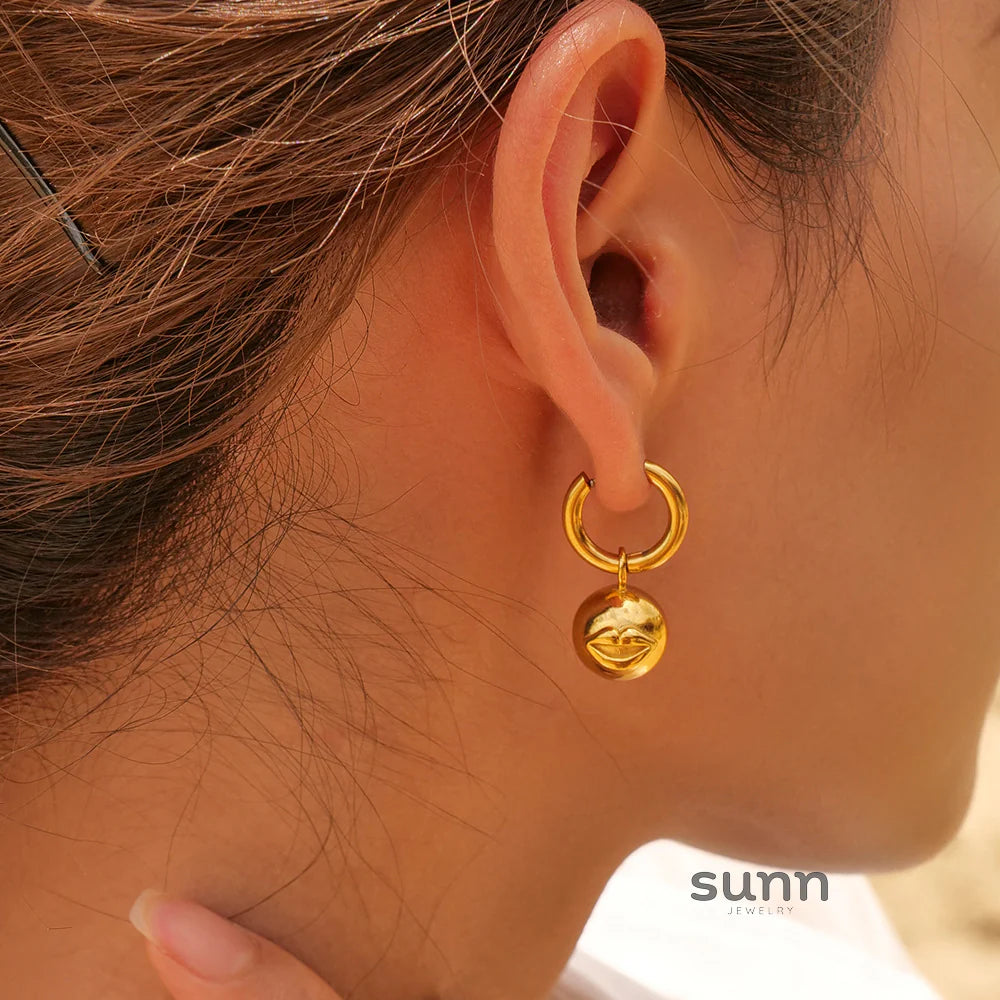 Chantal Gold Charm Hoop Earrings