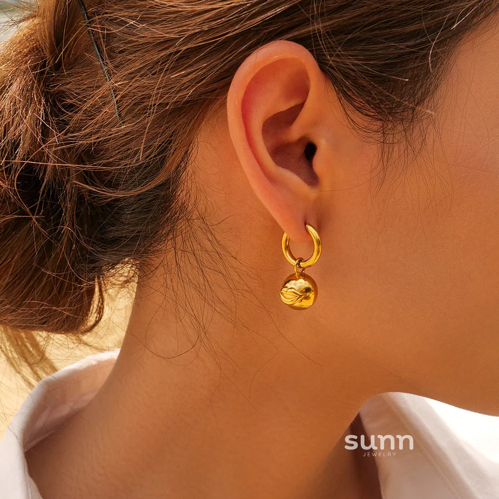 Chantal Gold Charm Hoop Earrings