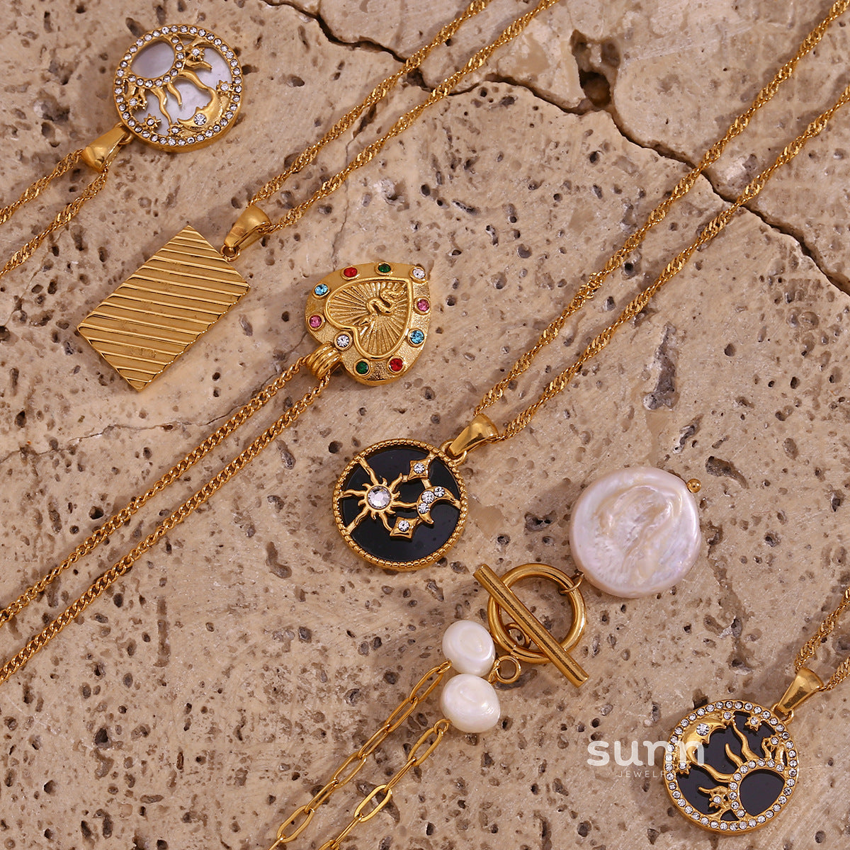 Chantal Layered Celestial Necklace [QXEN1GWY]