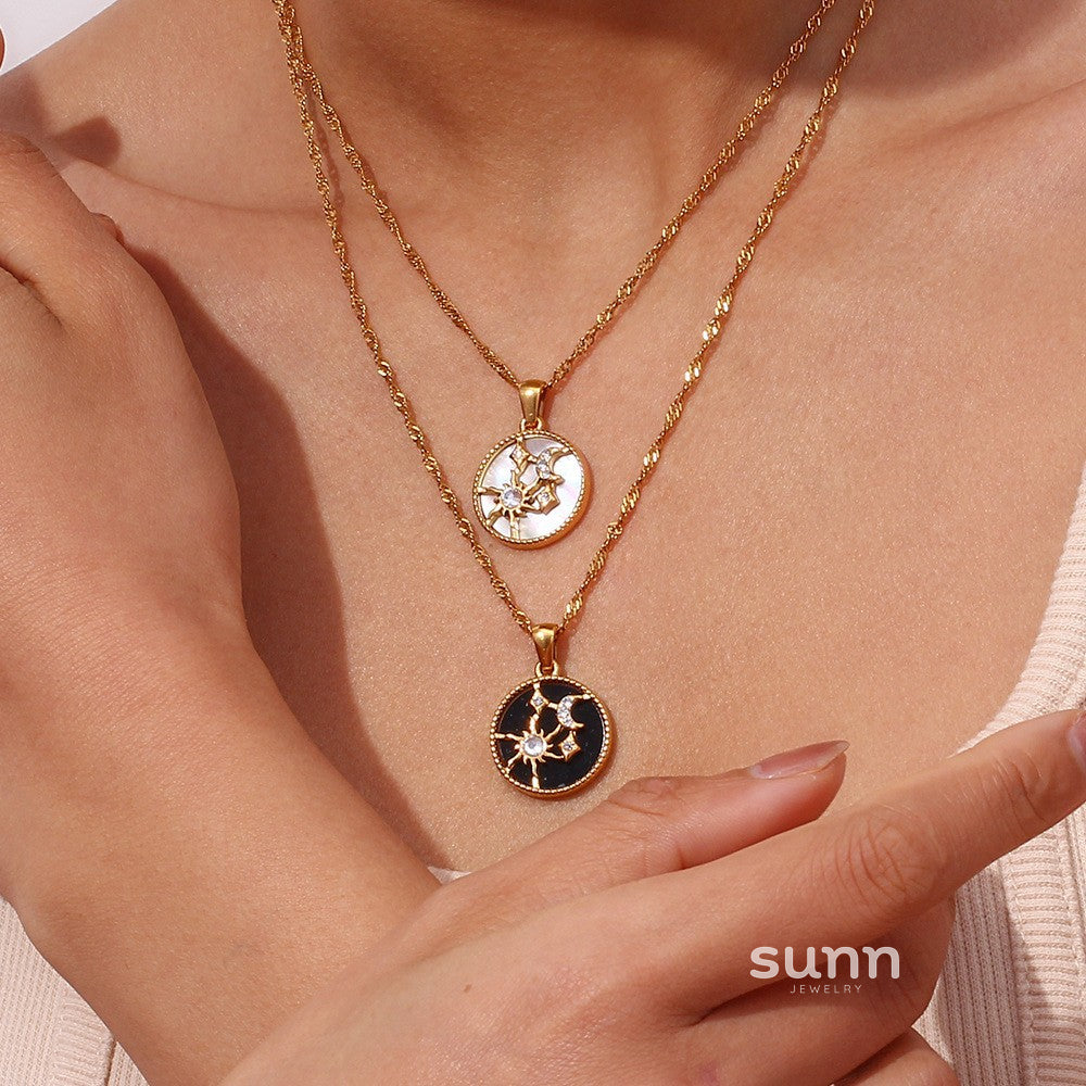 Chantal Layered Celestial Necklace [AQCHFJDR]