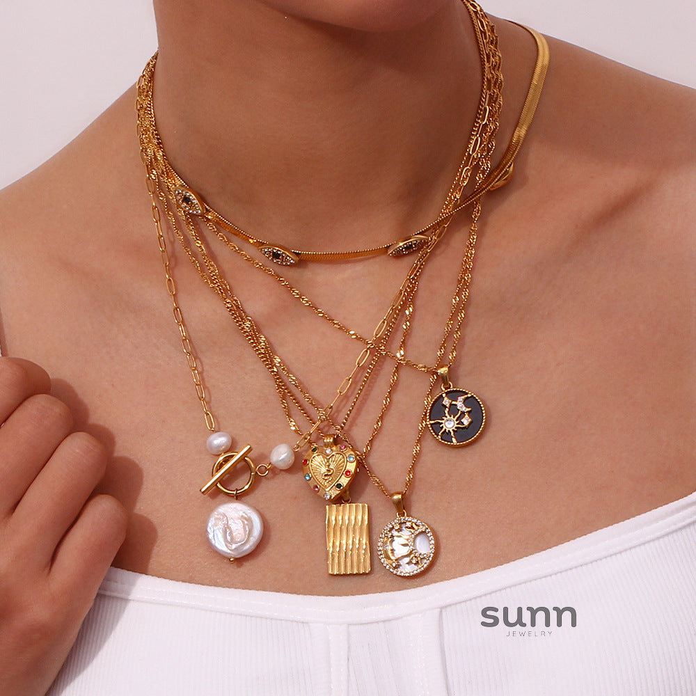 Chantal Layered Celestial Necklace [2ZBGIKAS]