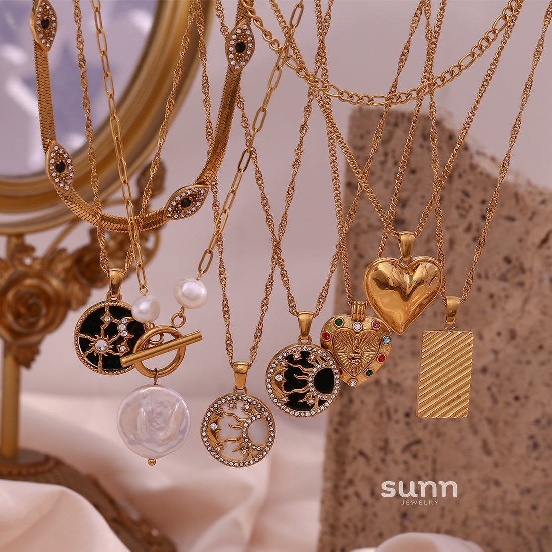 Chantal Layered Celestial Necklace [W8170H45]