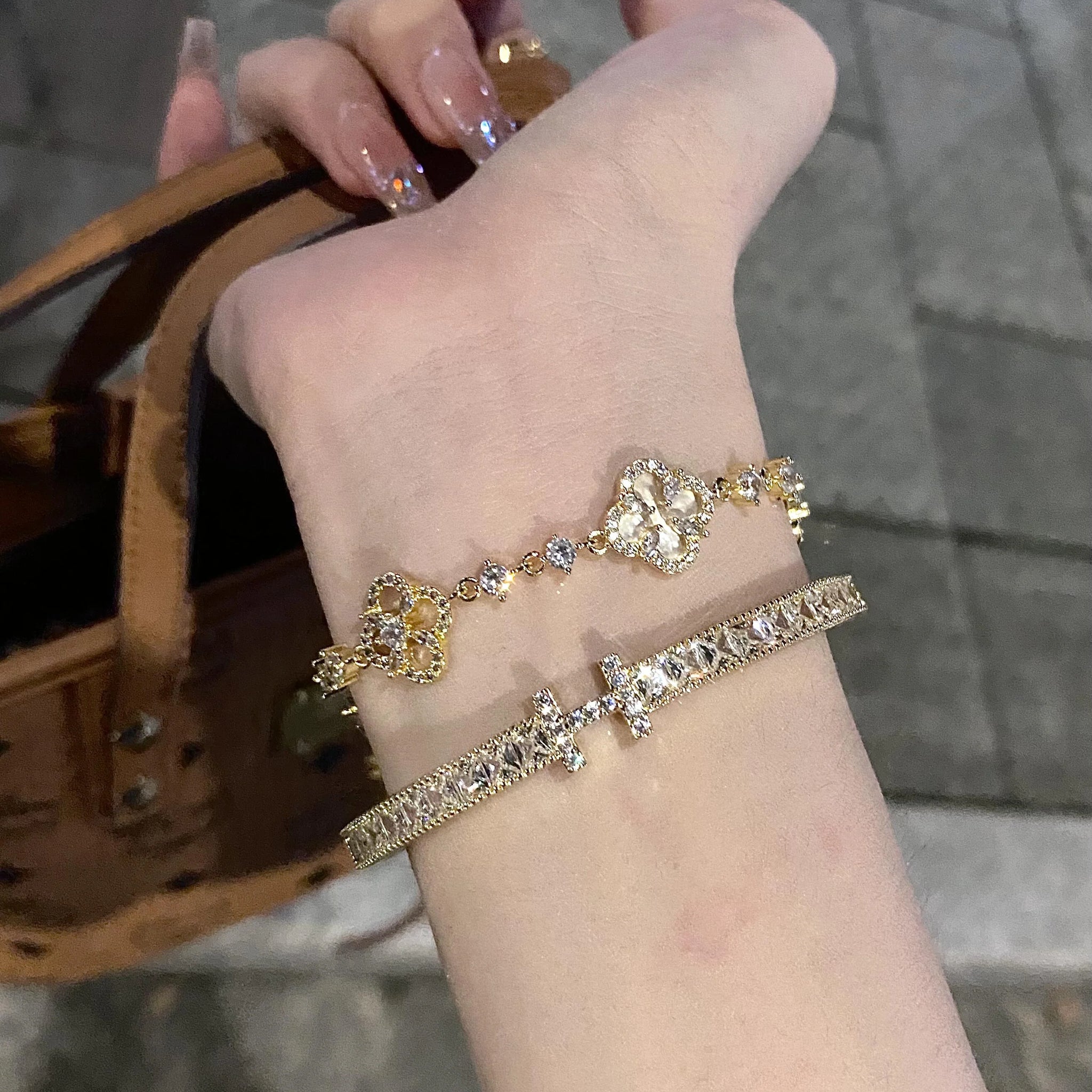 Chantel Mother-of-Pearl Clover Bracelet